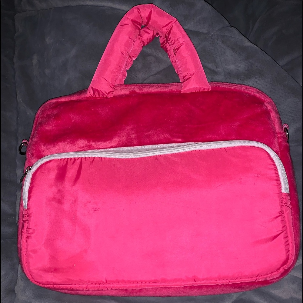 Pink Plush Ariana Grande Laptop Case/Bag